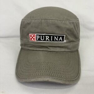 Purina Cadet Hat Military Style Mens OSFM Green Embroidered Logo Cap